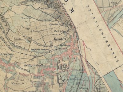 Mapa de Nussdorf cerca de Viena, 1872 de Militärgeographisches Institut Österreichisch Ungarische Monarchie